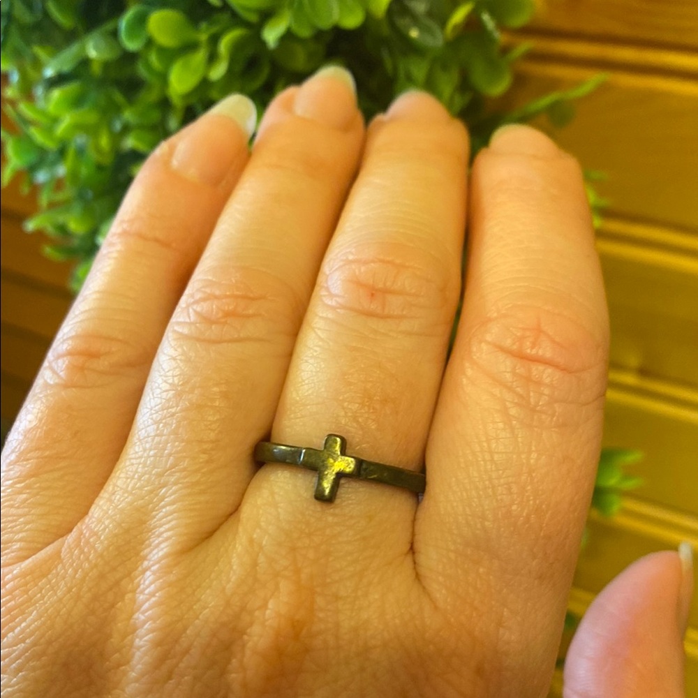 Copper Cross Band Ring Size 8
